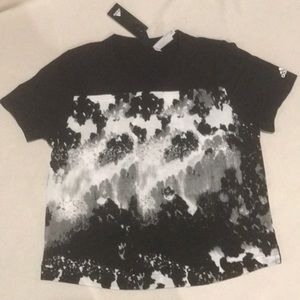 NWT adidas black camo short sleeve vneck tee shirt